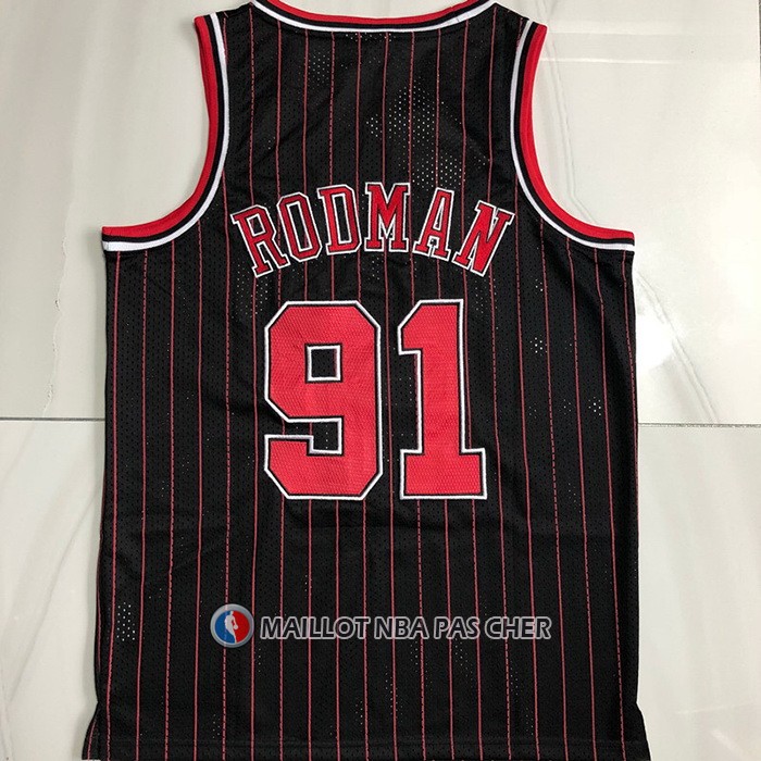 Maillot Chicago Bulls Dennis Rodman NO 91 Mitchell & Ness 1996-97 Noir